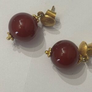 18 k gold carnelian earrings